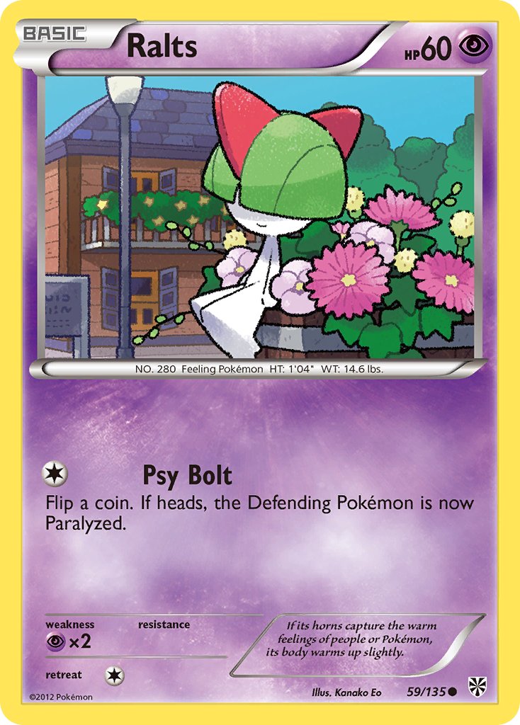 Plasma Storm Ralts Pokémon card