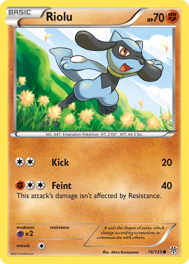 Plasma Storm Riolu Pokémon card