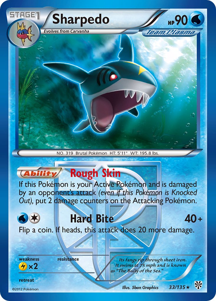 Plasma Storm Sharpedo Pokémon card