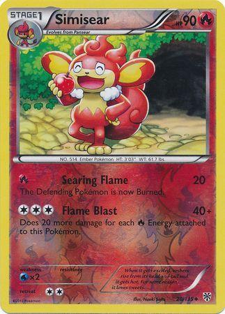 Plasma Storm Simisear [Reverse Holo] Pokémon card