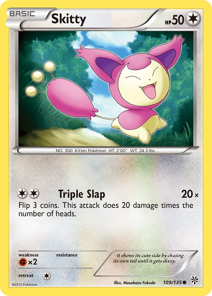 Plasma Storm Skitty Pokémon card