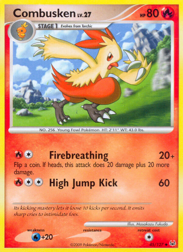 Platinum Combusken Pokémon card