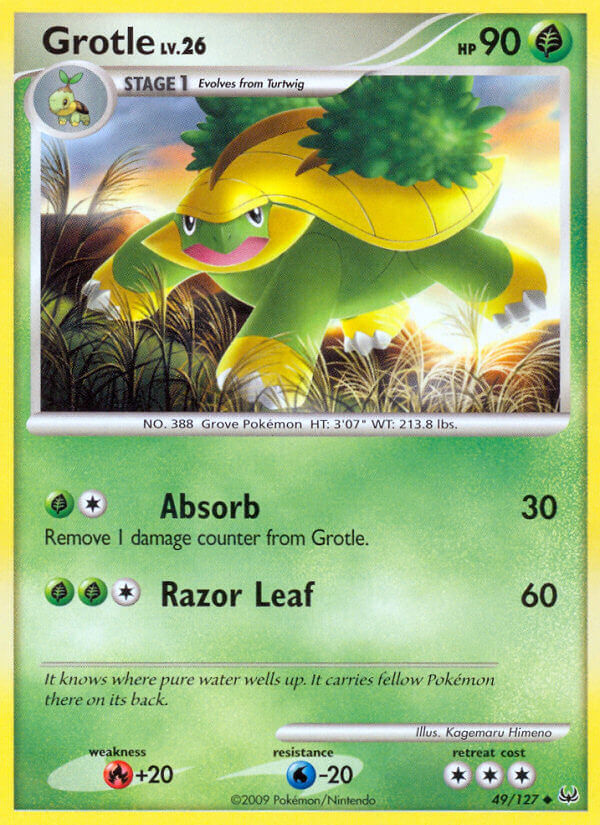 Platinum Grotle Pokémon card