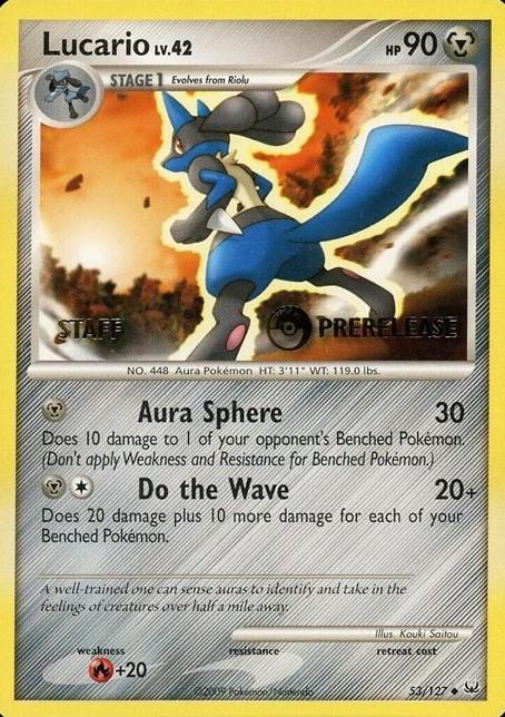 Platinum Lucario [Prerelease-Staff] Pokémon card