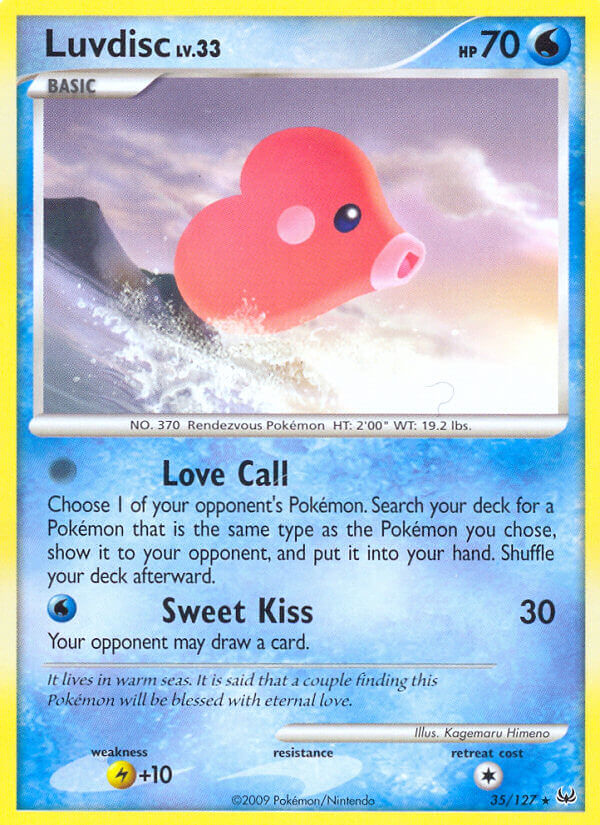 Platinum Luvdisc Pokémon card