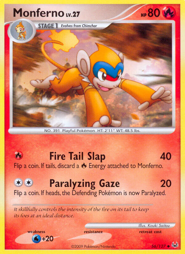 Platinum Monferno Pokémon card