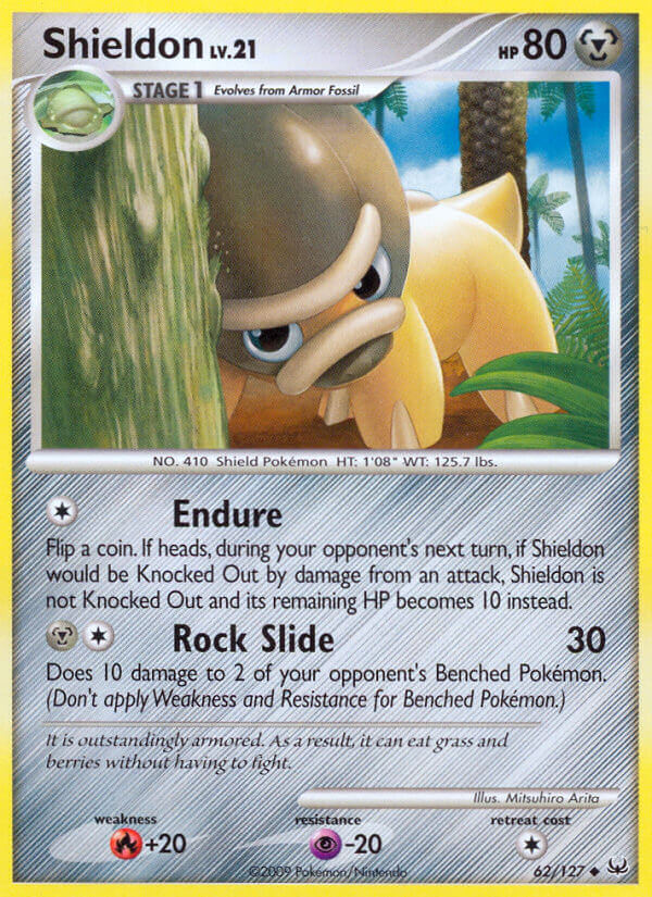 Platinum Shieldon Pokémon card