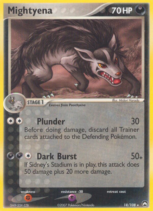 Power Keepers Mightyena Pokémon card