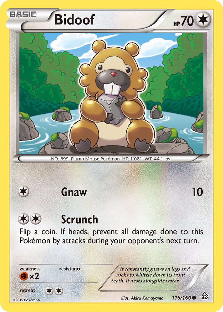 Primal Clash Bidoof Pokémon card