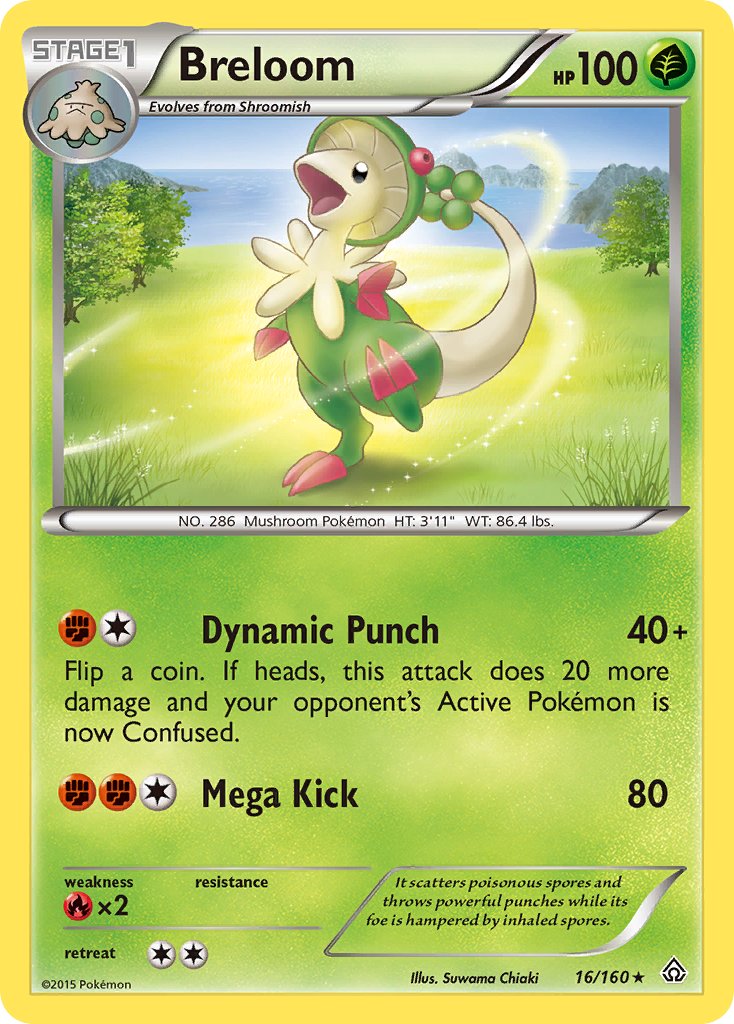 Primal Clash Breloom Pokémon card