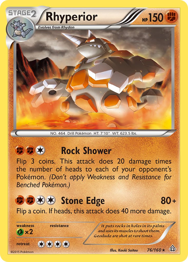 Primal Clash Rhyperior Pokémon card