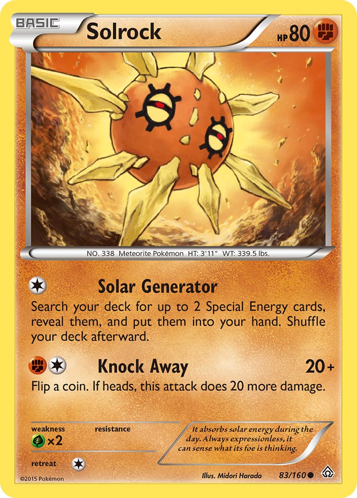 Primal Clash Solrock Pokémon card