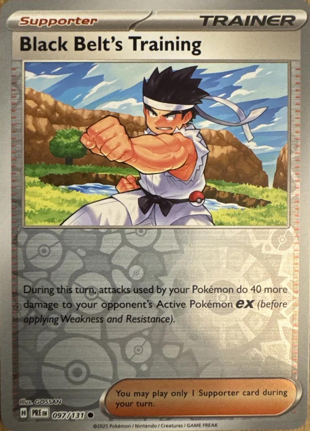 Prismatic Evolutions Black Belt's Training [Reverse] Pokémon card