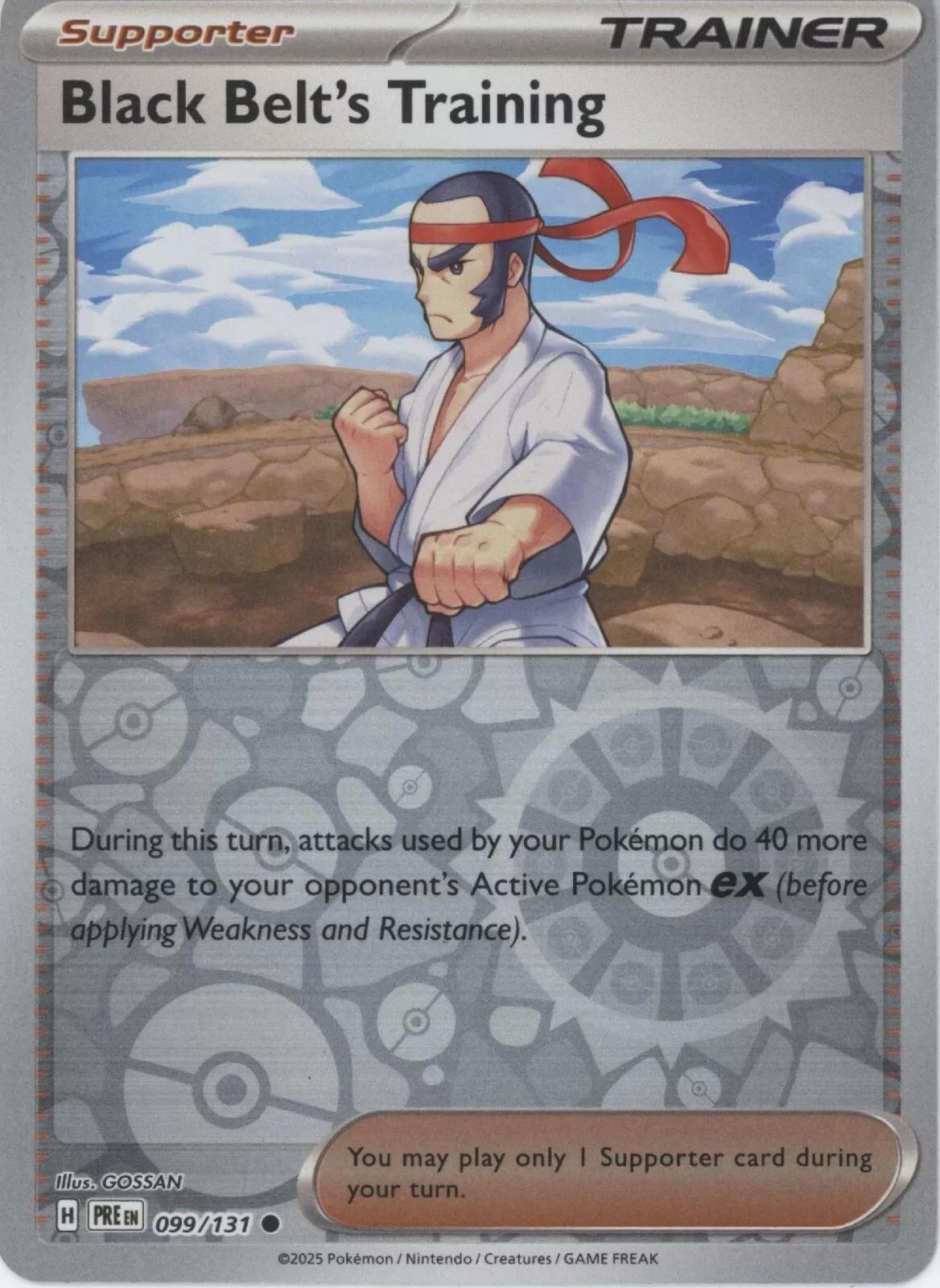 Prismatic Evolutions Black Belt's Training [Reverse] Pokémon card