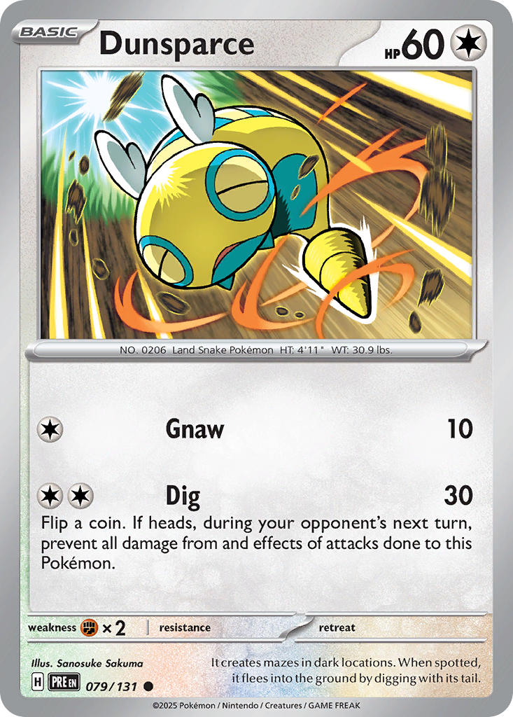 Prismatic Evolutions Dunsparce Pokémon card