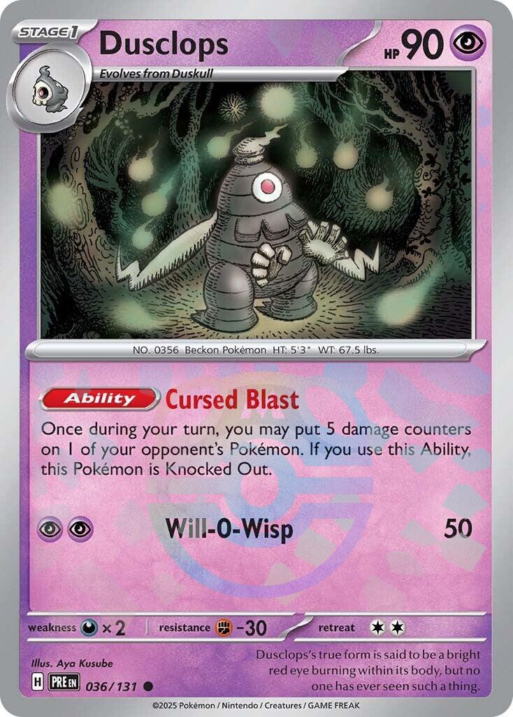 Prismatic Evolutions Dusclops [Master-Ball] Pokémon card