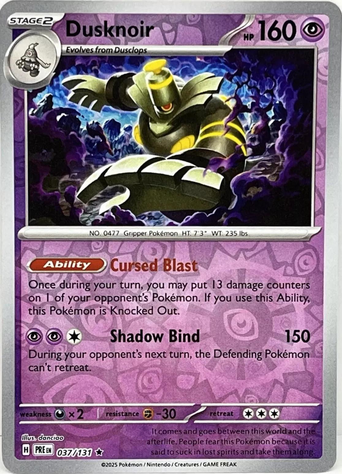 Prismatic Evolutions Dusknoir [Reverse] Pokémon card