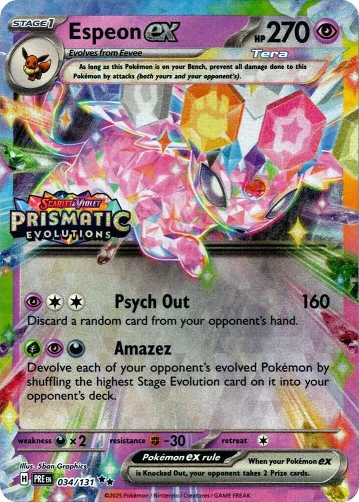 Prismatic Evolutions Espeon ex [Stamped] Pokémon card