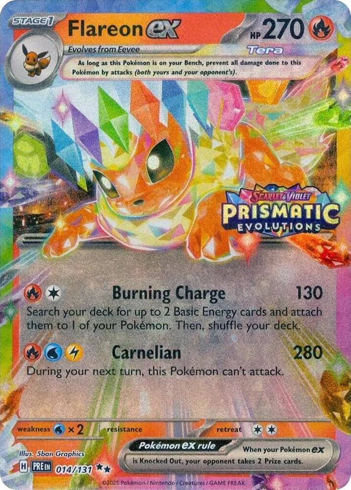 Prismatic Evolutions Flareon ex [Stamped] Pokémon card