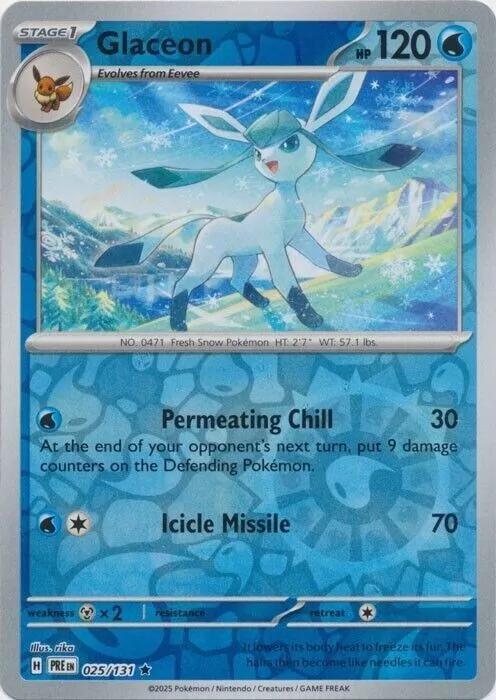 Prismatic Evolutions Glaceon [Reverse] Pokémon card