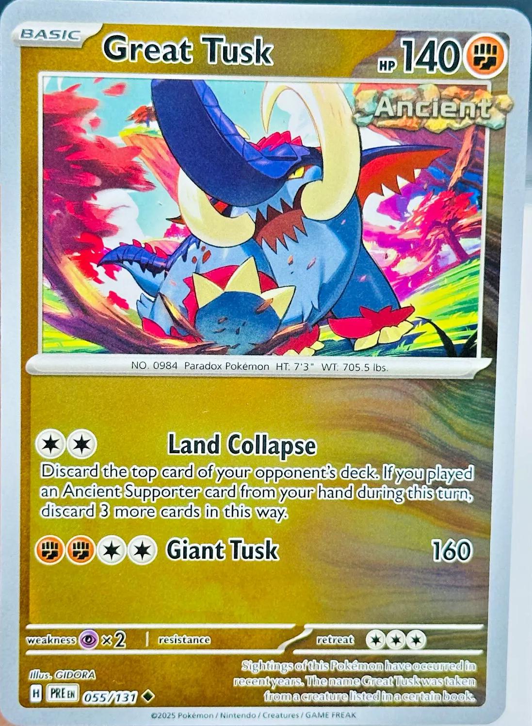 Prismatic Evolutions Great Tusk [Reverse] Pokémon card