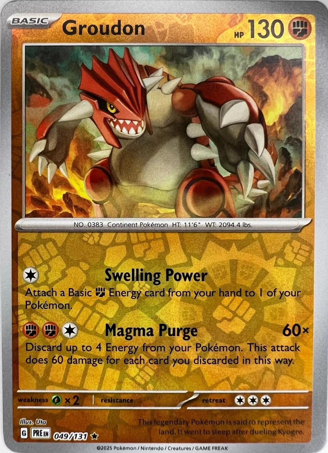 Prismatic Evolutions Groudon [Reverse] Pokémon card