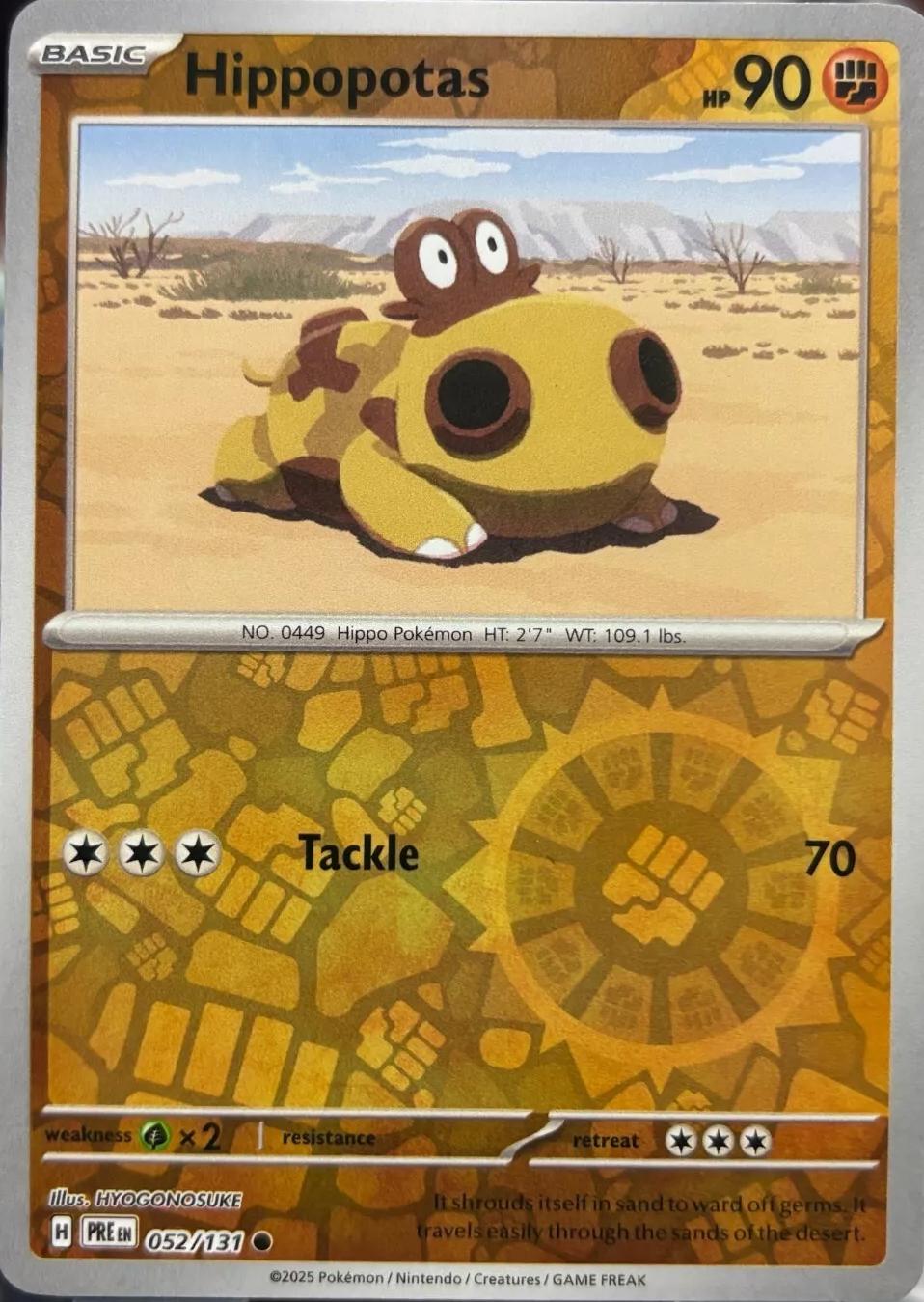 Prismatic Evolutions Hippopotas [Reverse] Pokémon card