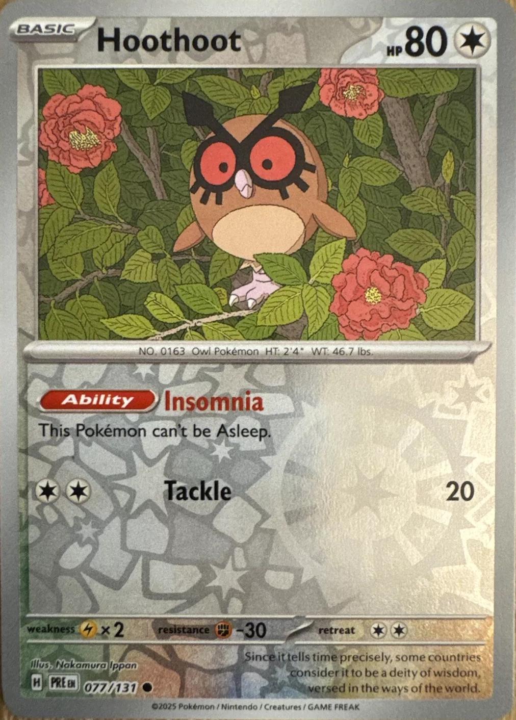 Prismatic Evolutions Hoothoot [Reverse] Pokémon card