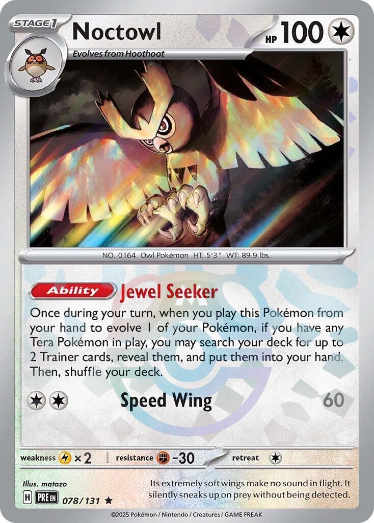 Prismatic Evolutions Noctowl [Master-Ball] Pokémon card