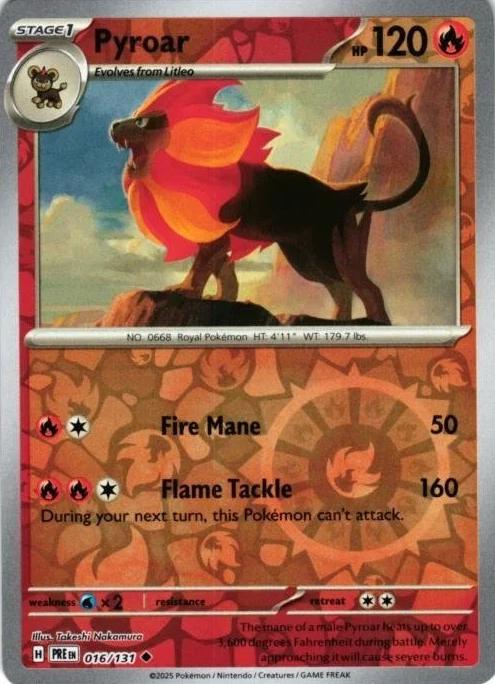 Prismatic Evolutions Pyroar [Reverse] Pokémon card