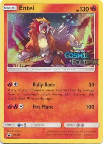 SM Black Star Promos Entei [Prerelease-Staff] Pokémon card