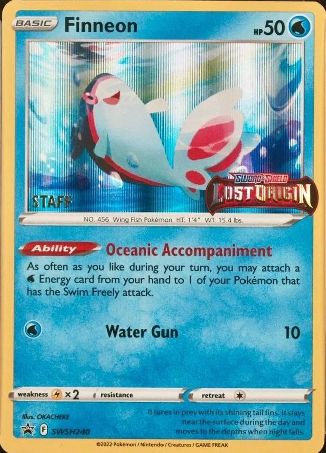 SWSH Black Star Promos Finneon [Prerelease-Staff] Pokémon card