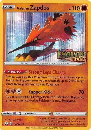SWSH Black Star Promos Galarian Zapdos Pokémon card