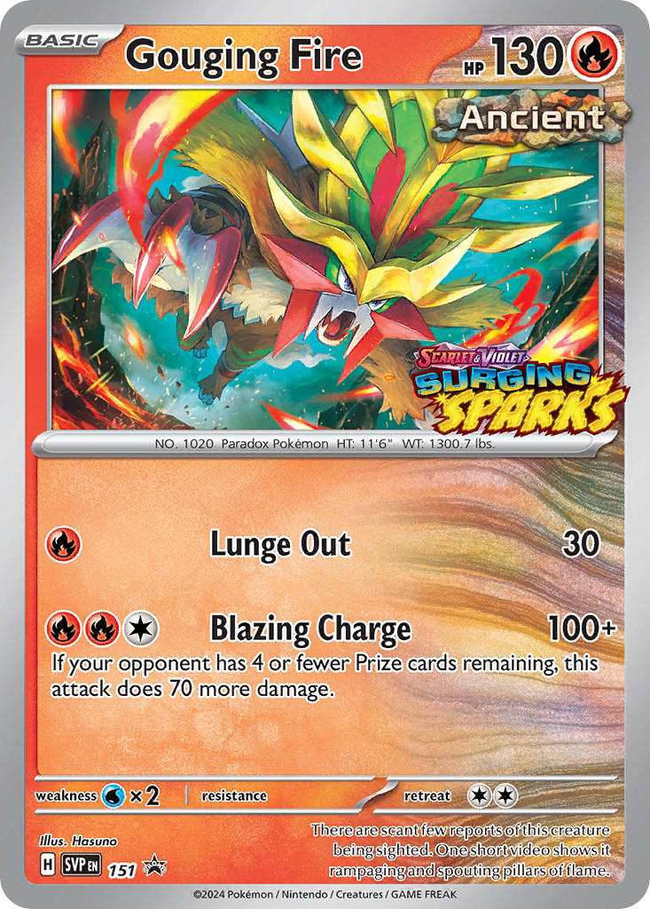 Promo Gouging Fire Pokémon card