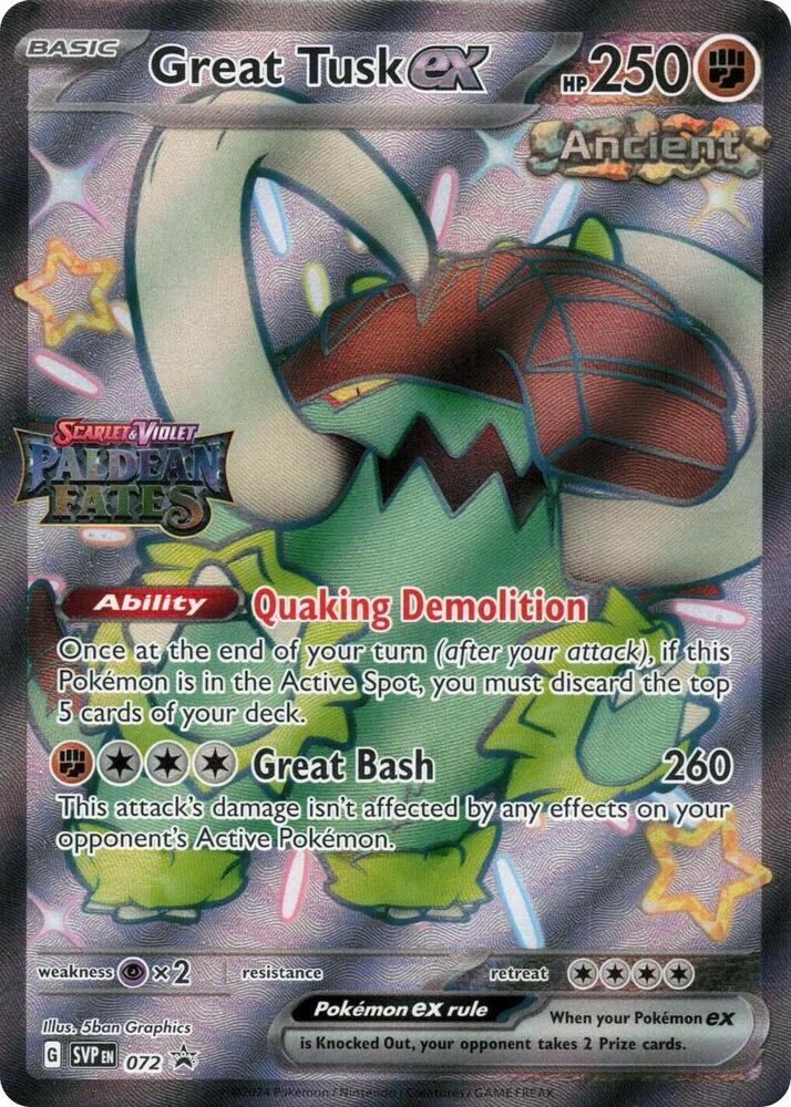 Promo Great Tusk Ex [Stamped] Pokémon card