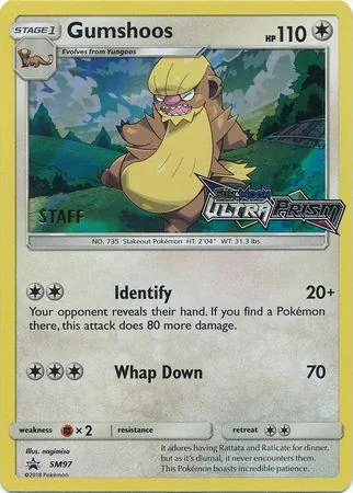 SM Black Star Promos Gumshoos [Prerelease-Staff] Pokémon card
