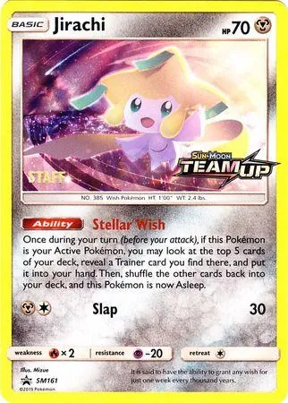 SM Black Star Promos Jirachi [Prerelease-Staff] Pokémon card