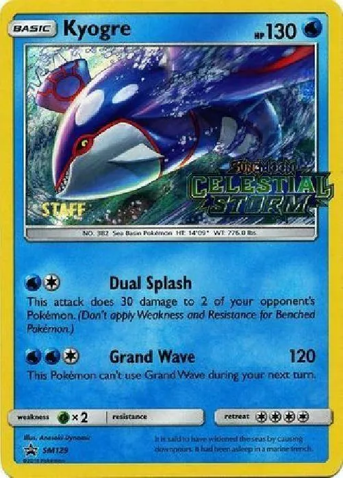 SM Black Star Promos Kyogre [Prerelease-Staff] Pokémon card