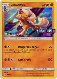 SM Black Star Promos Lycanroc [Prerelease-Staff] Pokémon card