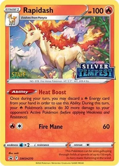 SWSH Black Star Promos Rapidash [Prerelease-Staff] Pokémon card