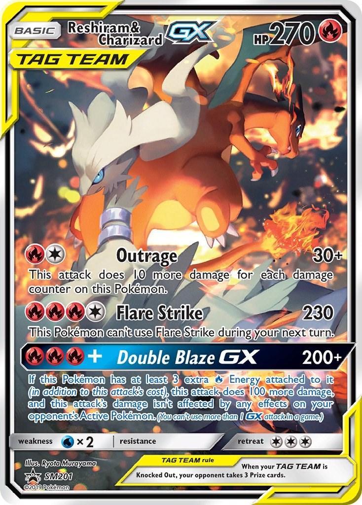 Promo Reshiram & Charizard GX Pokémon card