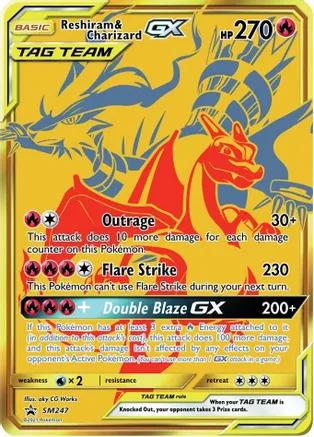 Promo Reshiram & Charizard GX Pokémon card