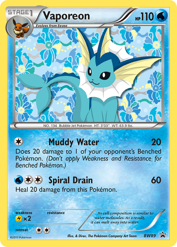 Promo Vaporeon Pokémon card