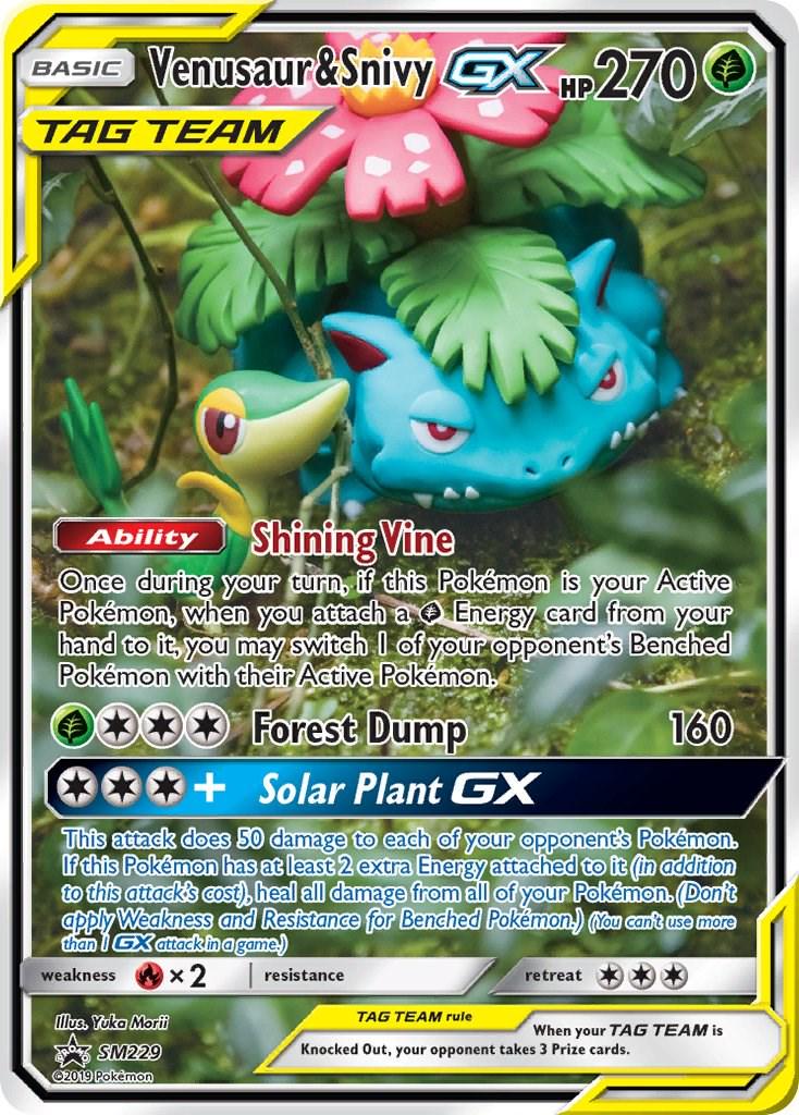 Promo Venusaur & Snivy GX Pokémon card