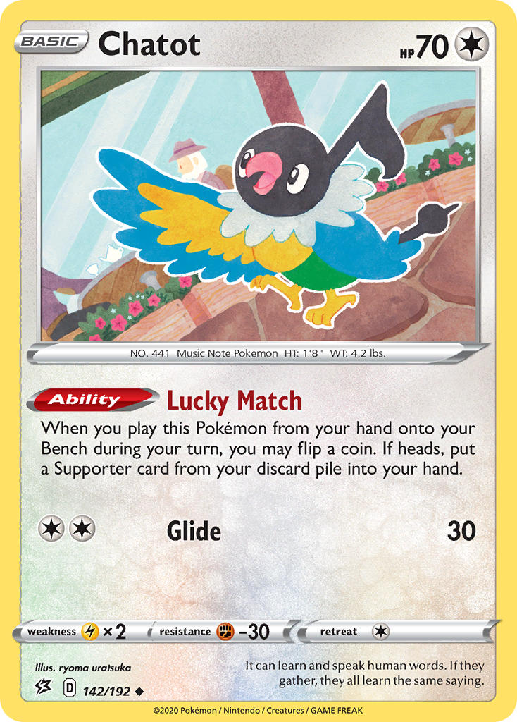 Rebel Clash Chatot Pokémon card