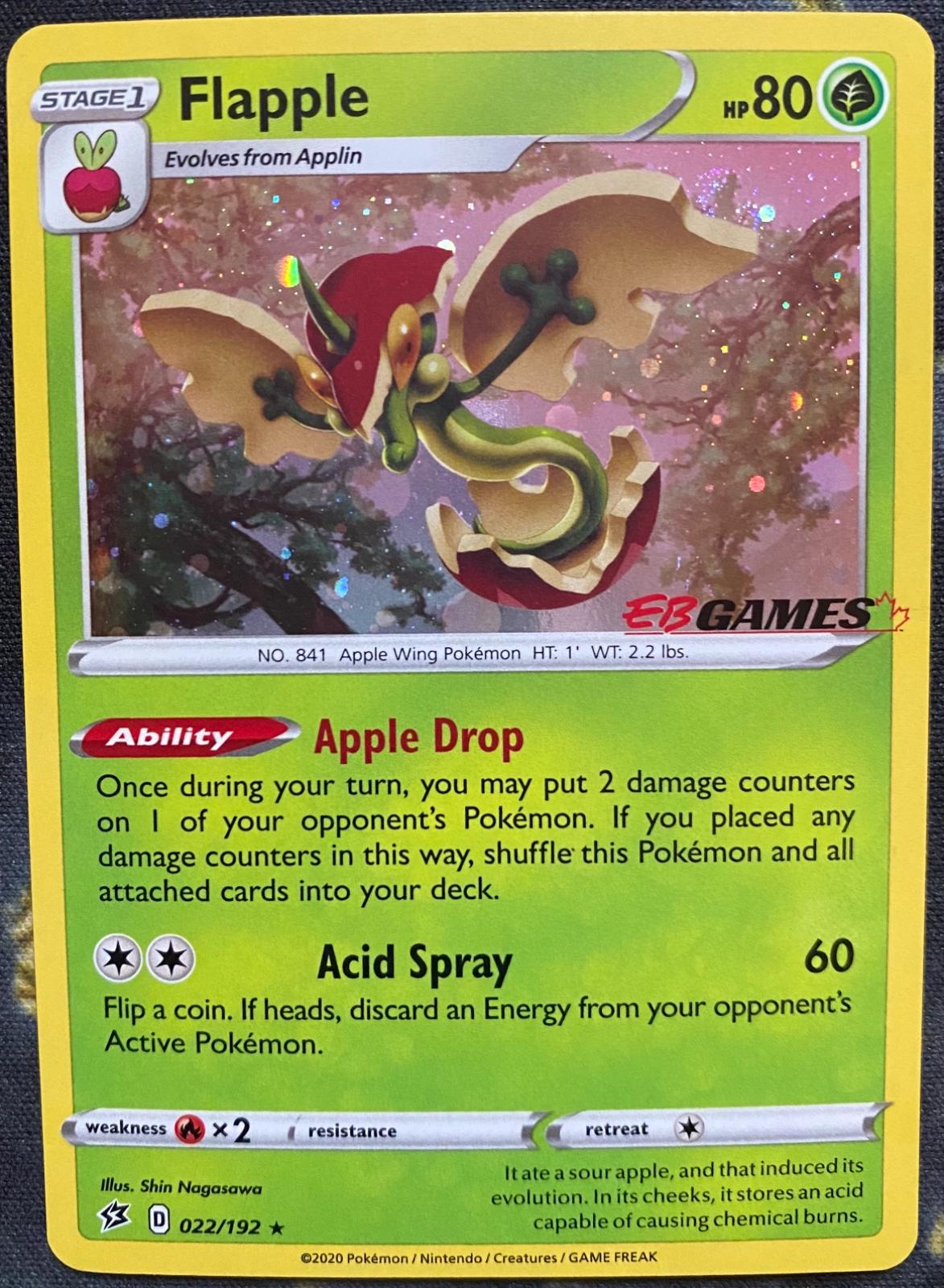 Rebel Clash Flapple [Eb-Games-Holo] Pokémon card