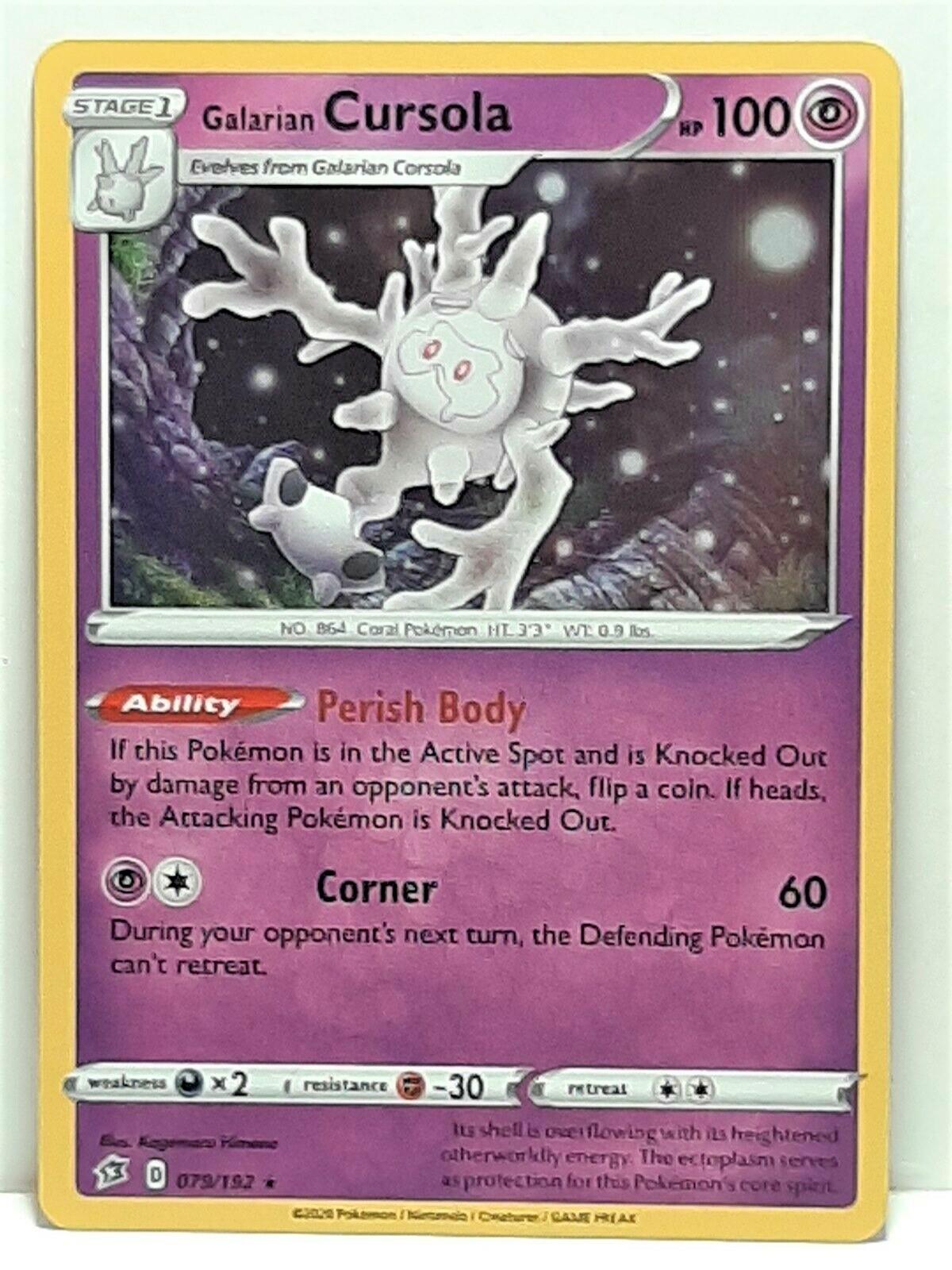Rebel Clash Galarian Cursola [Holo] Pokémon card