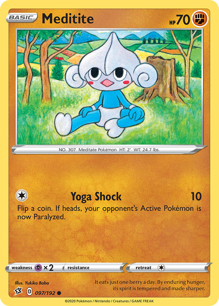 Rebel Clash Meditite Pokémon card