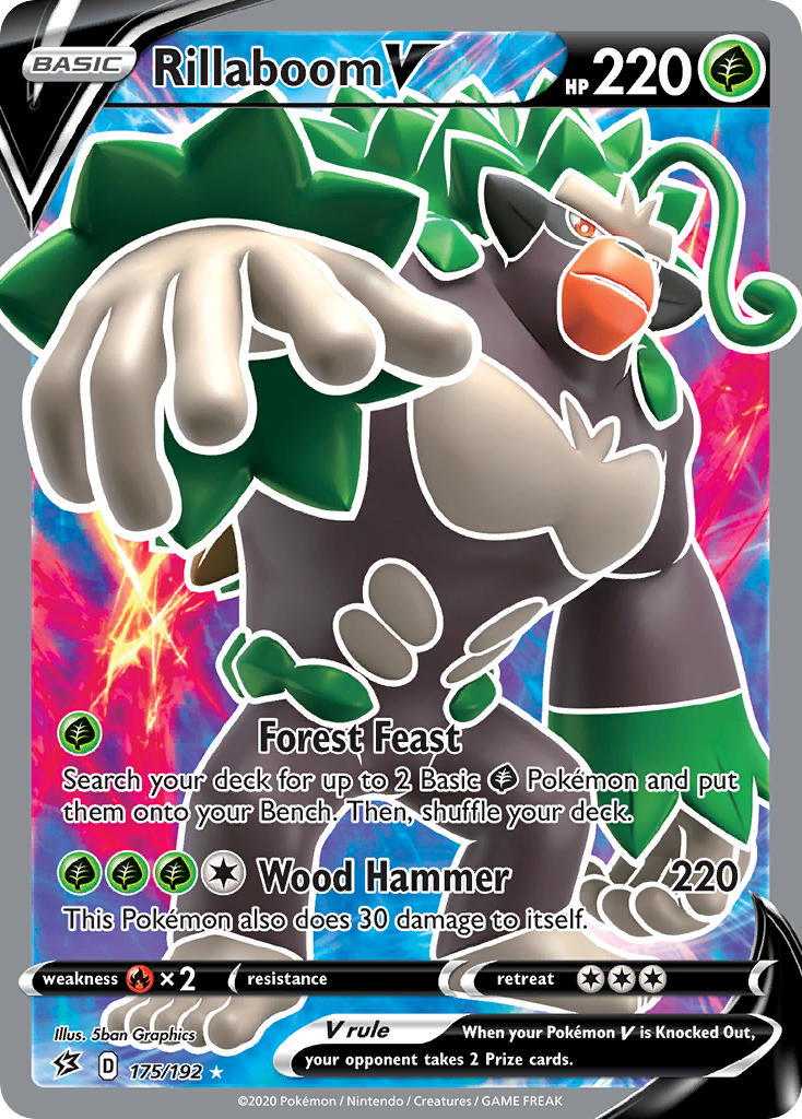 Rebel Clash Rillaboom V Pokémon card