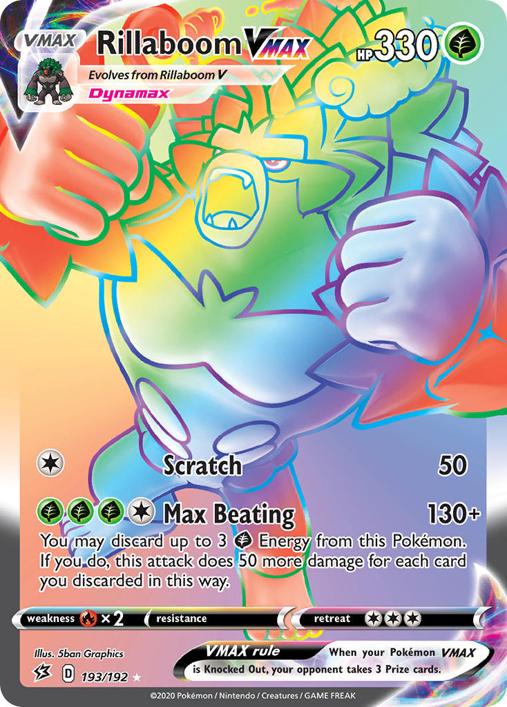 Rebel Clash Rillaboom VMAX Pokémon card